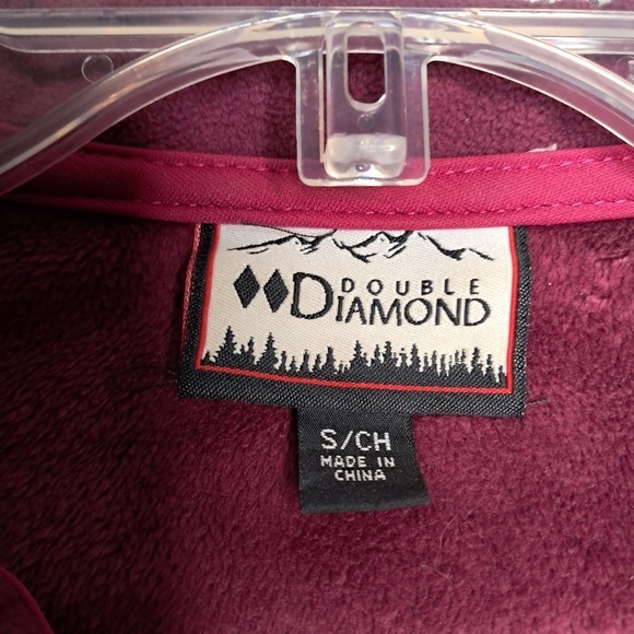 Double Diamond Pink Rose Print Softshell Fleece Lined Jacket Women's Size S - Picture 6 of 8